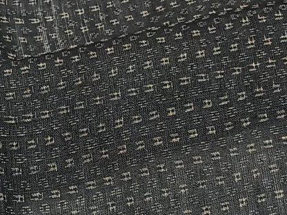平和屋着物＊夏物　男性　上布　亀甲文様　黒地　麻　逸品　CABI3846xi