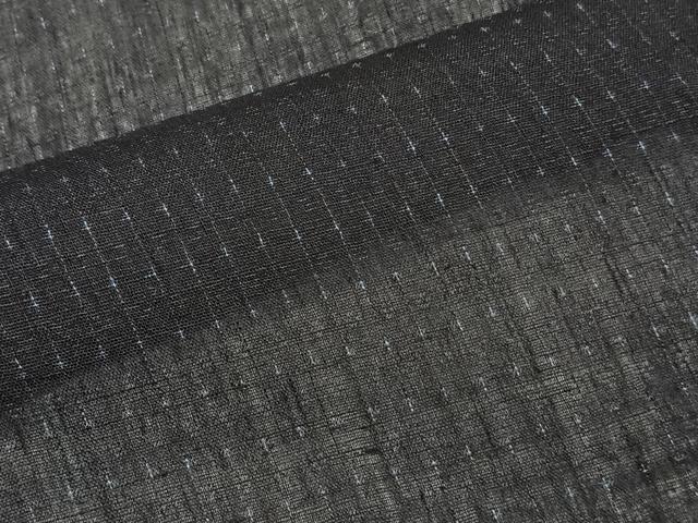 平和屋着物＊夏物　男性　小紋　紗　格子　黒地　CABI3848xi