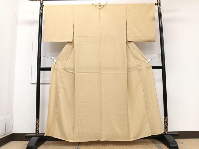 平和屋着物＊夏物　色無地　絽　蜂蜜色　正絹　逸品　CABI3852xi