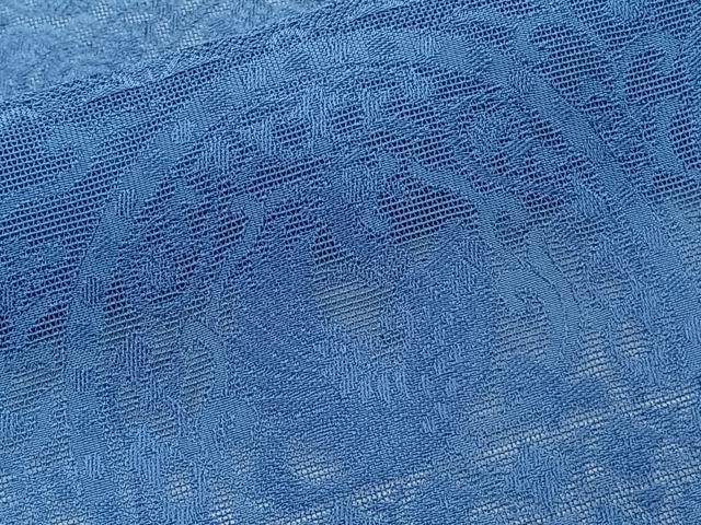 平和屋着物＊夏物　色留訪問着　横段鳳凰花紋紗　青藍色　正絹　逸品　未使用　CABI3853xi