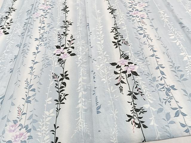 平和屋着物＊夏物　小紋　絽　枝垂れ花文　洗える着物　CABI3858xi