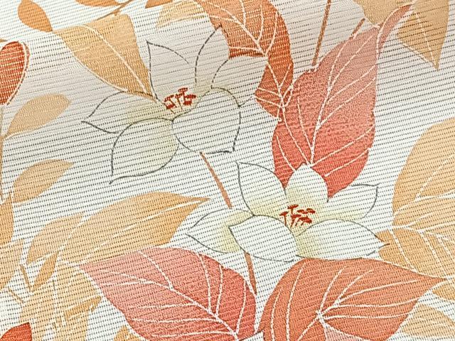 平和屋着物＊夏物　小紋　絽　草花文　洗える着物　CABI3862xi