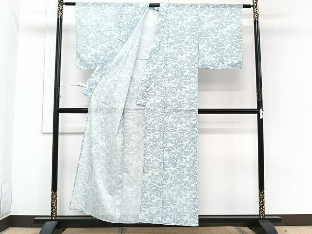 平和屋着物＊夏物　小紋　絽　風景文　洗える着物　CABI3863xi