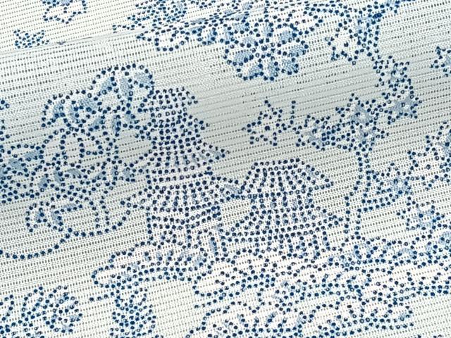 平和屋着物＊夏物　小紋　絽　風景文　洗える着物　CABI3863xi