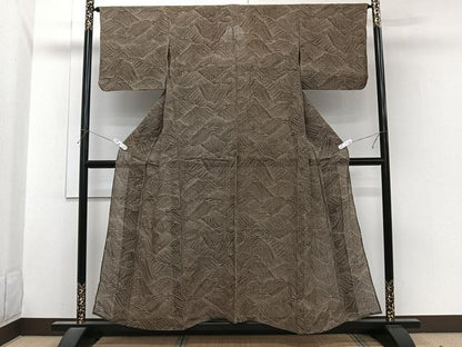平和屋着物＊夏物　本場小千谷縮　紗　波文　麻　逸品　CABI3866xi