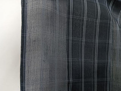 平和屋着物＊夏物　お召　紗　格子　正絹　逸品　CABI3867xi