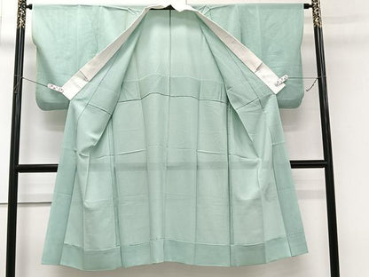 平和屋着物＊夏物　長襦袢　絽　枝花文　青竹色　正絹　逸品　CABI3868xi