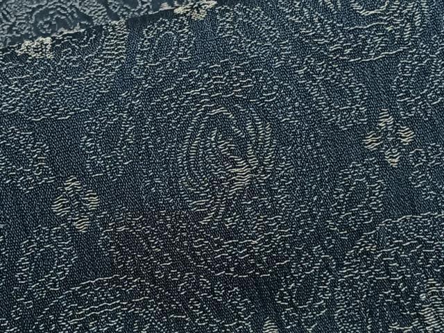 平和屋着物＊夏物　お召　鳳凰丸菱文　正絹　逸品　CABI3870xi