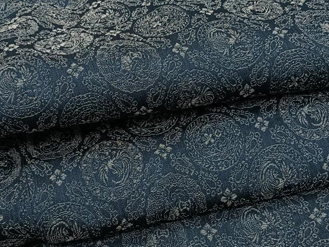 平和屋着物＊夏物　お召　鳳凰丸菱文　正絹　逸品　CABI3870xi