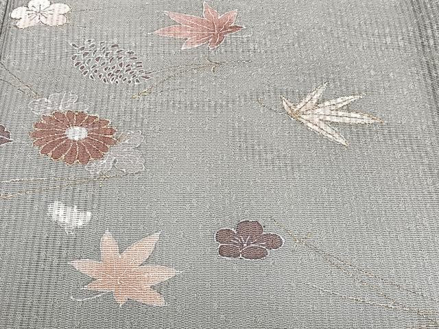 平和屋着物＊夏物　訪問着　縦絽　こぼれ松花文　金彩　正絹　逸品　CABI3872xi