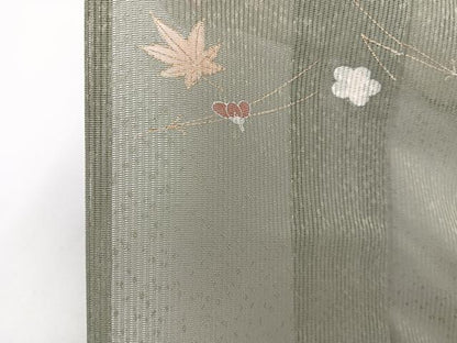 平和屋着物＊夏物　訪問着　縦絽　こぼれ松花文　金彩　正絹　逸品　CABI3872xi