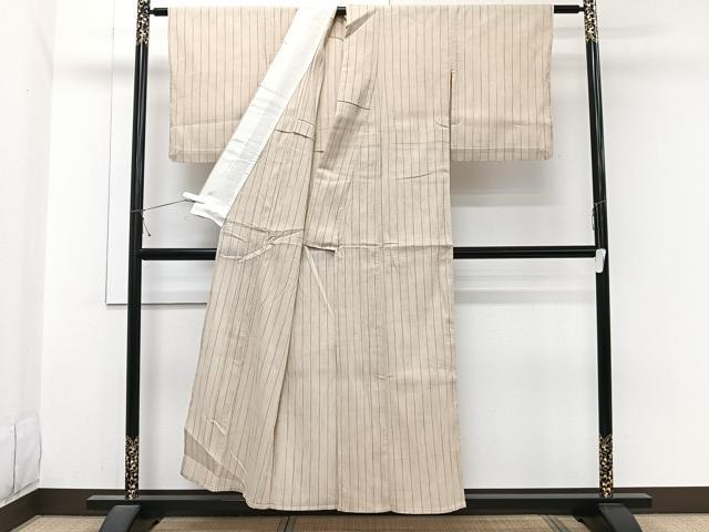 平和屋着物＊夏物　小紋　紗　縮織　間道　CABI3873xi