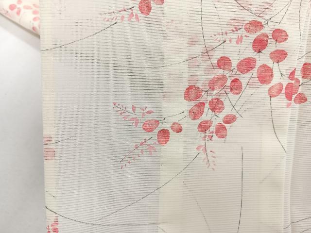 平和屋着物＊夏物　小紋　絽　草花文　洗える着物　CABI3881xi
