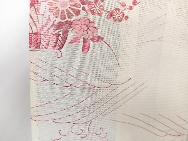 平和屋着物＊夏物　小紋　絽　立波飾花文　洗える着物　CABI3883xi