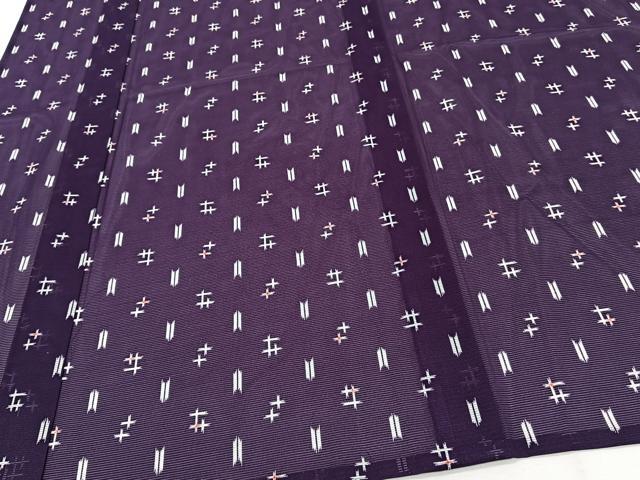 平和屋着物＊夏物　小紋　絽　矢羽十字文　洗える着物　CABI3884xi