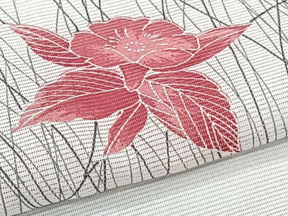 平和屋着物＊夏物　小紋　絽　草花文　洗える着物　CABI3889xi