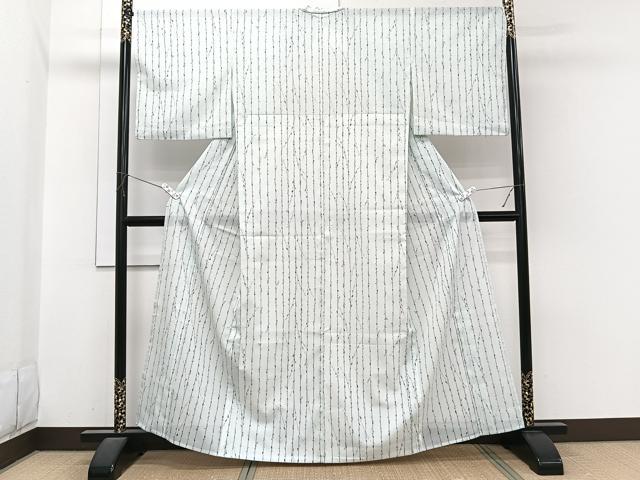 平和屋着物＊夏物　小紋　絽　枝蕾文　洗える着物　CABI3891xi