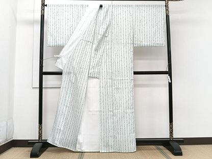 平和屋着物＊夏物　小紋　絽　枝蕾文　洗える着物　CABI3891xi