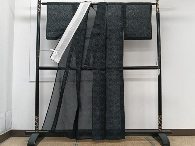 平和屋着物＊夏物　本場大島紬　夏大島　花菱文　正絹　逸品　CABI3894xi