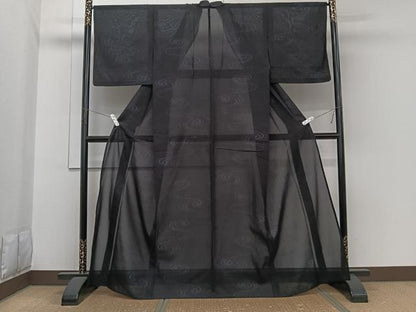 平和屋着物＊夏物　本場大島紬　夏大島　流水文　正絹　逸品　CABI3895xi