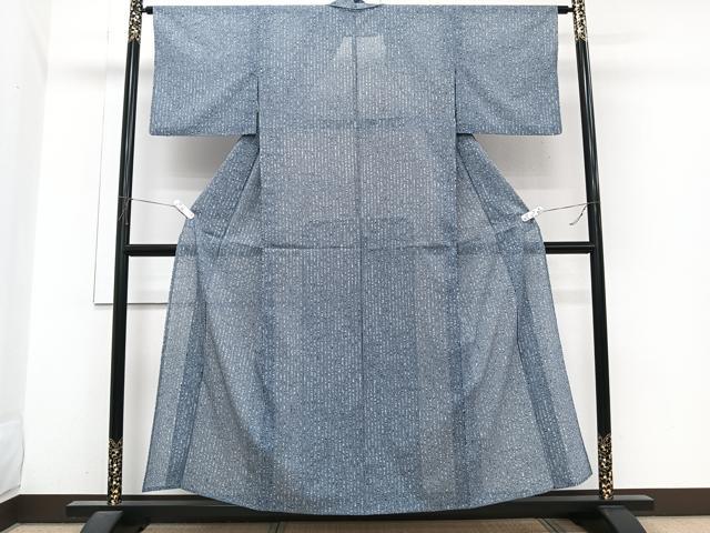 平和屋着物＊夏物　小紋　絽　縞　洗える着物　CABI3902xi