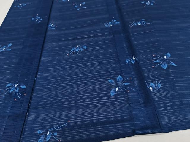 平和屋着物＊夏物　小紋　変わり絽　草花文　洗える着物　CABI3903xi