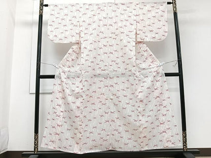平和屋着物＊夏物　小紋　紗　琉球絣文様　洗える着物　CABI3905xi