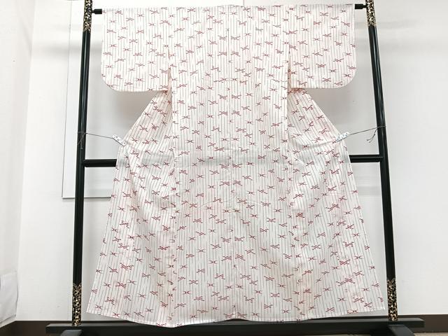 平和屋着物＊夏物　小紋　紗　琉球絣文様　洗える着物　CABI3905xi