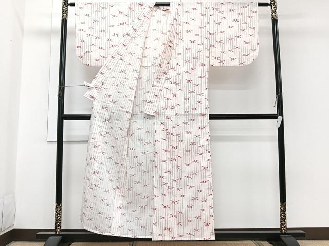 平和屋着物＊夏物　小紋　紗　琉球絣文様　洗える着物　CABI3905xi