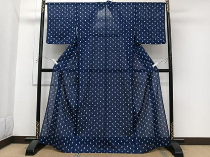 平和屋着物＊夏物　小紋　絽　小花尽くし　洗える着物　CABI3910xi