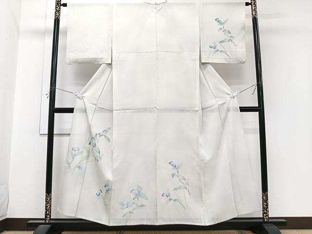 平和屋着物＊夏物　訪問着　絽　刺繍　枝草花　暈し染め　正絹　逸品　CABI3914xi