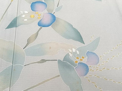平和屋着物＊夏物　訪問着　絽　刺繍　枝草花　暈し染め　正絹　逸品　CABI3914xi