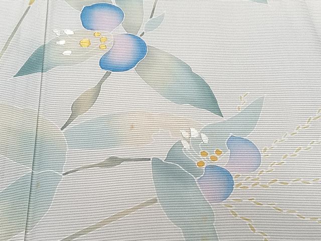 平和屋着物＊夏物　訪問着　絽　刺繍　枝草花　暈し染め　正絹　逸品　CABI3914xi