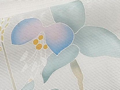 平和屋着物＊夏物　訪問着　絽　刺繍　枝草花　暈し染め　正絹　逸品　CABI3914xi