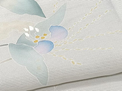 平和屋着物＊夏物　訪問着　絽　刺繍　枝草花　暈し染め　正絹　逸品　CABI3914xi