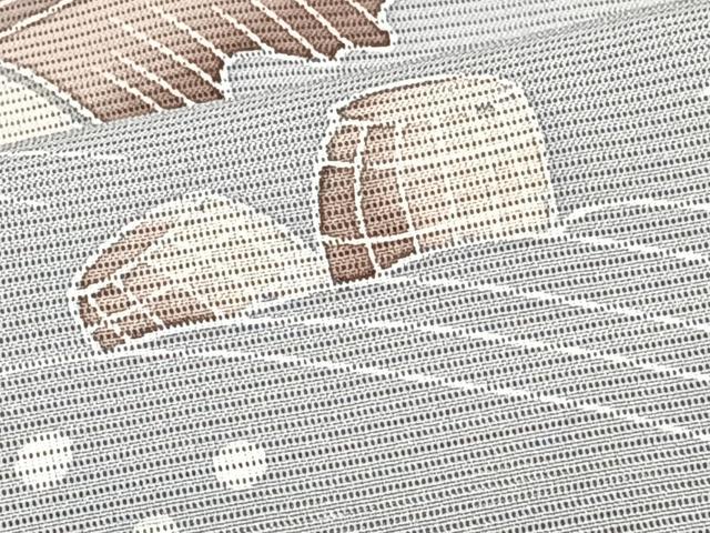平和屋着物＊夏物　訪問着　絽　友禅　立波船松文　正絹　逸品　CABI3915xi