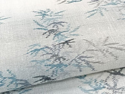 平和屋着物＊夏物　夏結城　枝笹文　小千谷織物　反端付き　正絹　逸品　CABI3918xi