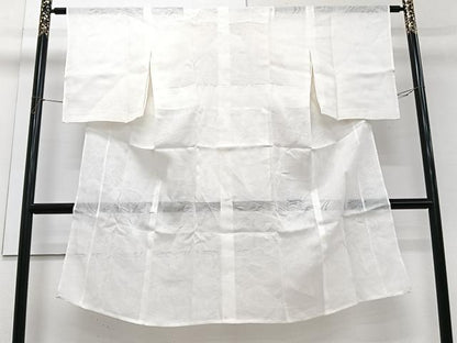 平和屋着物＊夏物　長襦袢　流水風景花紋紗　白練色　麻　逸品　CABI3919xi