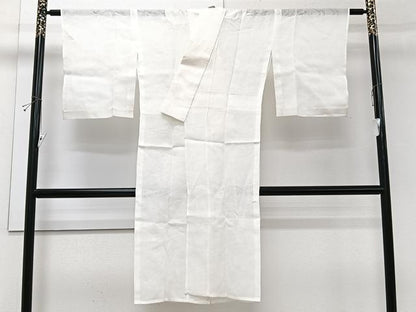 平和屋着物＊夏物　長襦袢　流水風景花紋紗　白練色　麻　逸品　CABI3919xi