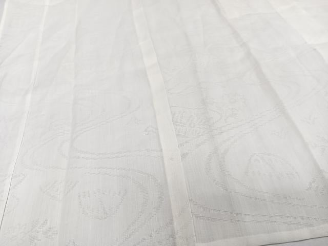平和屋着物＊夏物　長襦袢　流水風景花紋紗　白練色　麻　逸品　CABI3919xi