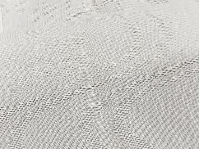 平和屋着物＊夏物　長襦袢　流水風景花紋紗　白練色　麻　逸品　CABI3919xi