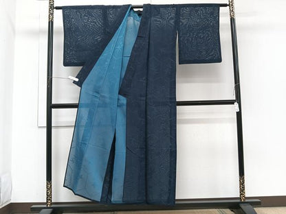 平和屋着物＊夏物　小紋　紗　亀甲笹文　正絹　逸品　CABI3922xi