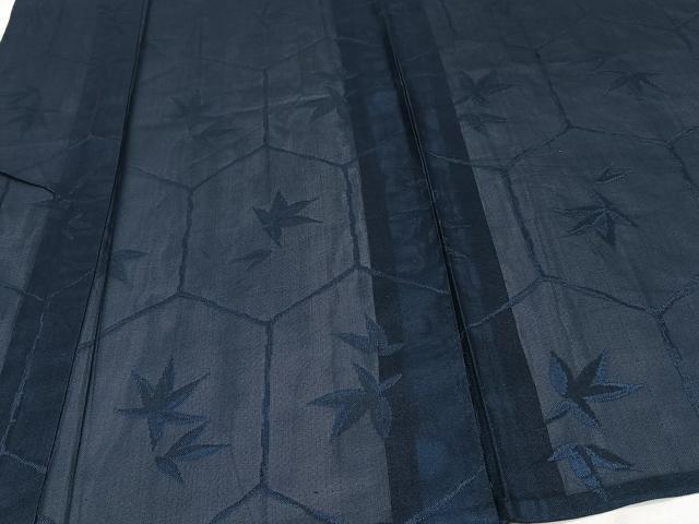 平和屋着物＊夏物　小紋　紗　亀甲笹文　正絹　逸品　CABI3922xi