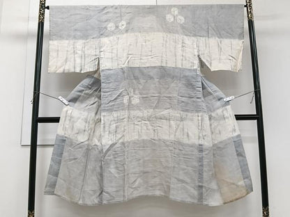 平和屋着物＊夏物　男性　長襦袢　絞り　横段亀甲文　麻　逸品　CABI3923xi