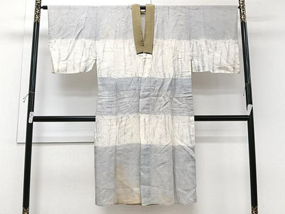 平和屋着物＊夏物　男性　長襦袢　絞り　横段亀甲文　麻　逸品　CABI3923xi
