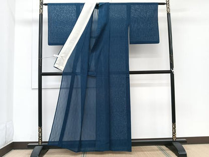 平和屋着物＊夏物　小紋　縞紋紗　正絹　逸品　CABI3924xi