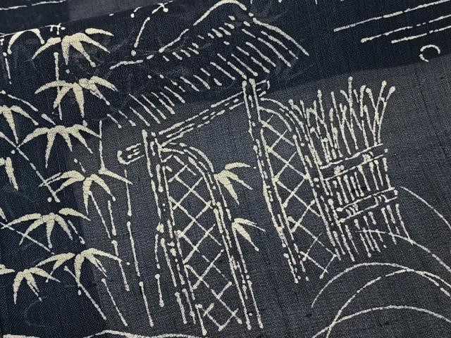 平和屋着物＊夏物　訪問着　紗紬　風景文　松竹梅　正絹　逸品　CABI3925xi