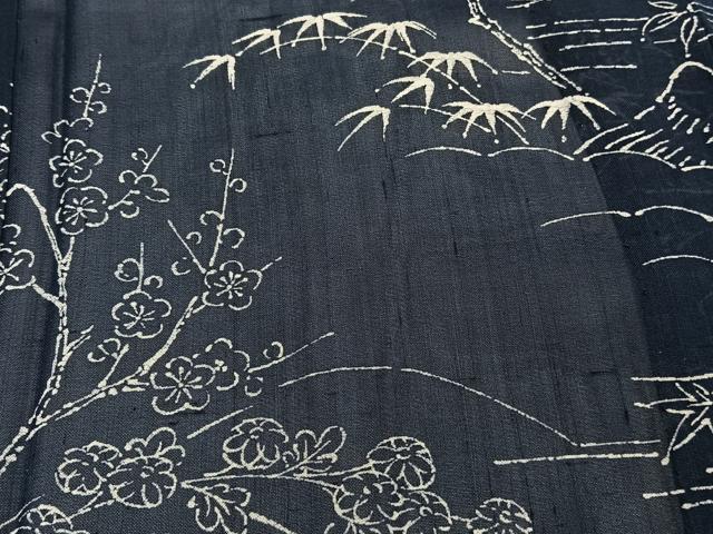 平和屋着物＊夏物　訪問着　紗紬　風景文　松竹梅　正絹　逸品　CABI3925xi