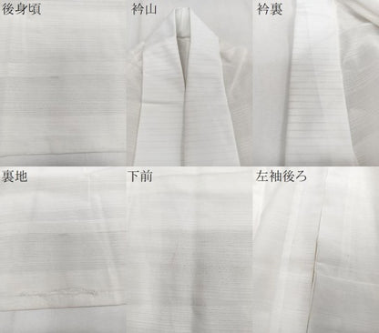 平和屋着物＊夏物　洗える最高級着物　＜英＞はなぶさ謹製　長襦袢　変わり絽　白色　洗える着物　CABI3932xi