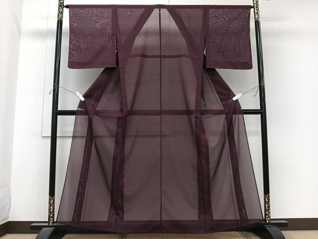 平和屋着物＊夏物　色無地　絽　紫鳶色　洗える着物　未使用　CABI3933xi